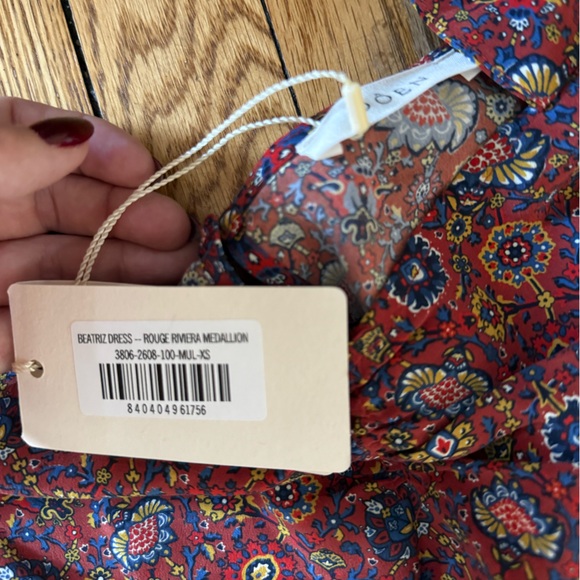 DÔEN Beatriz Floral Silk Maxi Dress in Rouge Riviera Medallion - Size XS - NWT - Picture 3 of 6